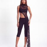 STAY MAD ASYMMETRIC LACE TOP