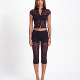 BAD DECISION SHORT SLEEVE TOP IN LACE