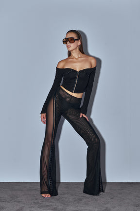 HOOKED UP TOP BLACK