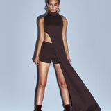 STOP STARING CRYSTAL SHORTS BROWN