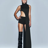 STAY MAD ASYMMETRIC TOP BLACK