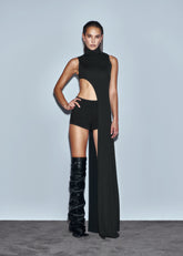 STAY MAD ASYMMETRIC TOP BLACK