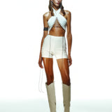 SCANDALOUS BANDEU TOP IN WHITE