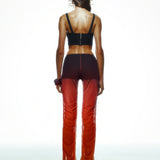 Khela turuncu gradyan baskı drape detaylı astar şortlu tül pantolon