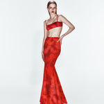 Kırmızı desenli ayarlanabilir askılı bra