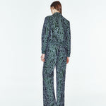 Yeşil baskı desenli pantolon