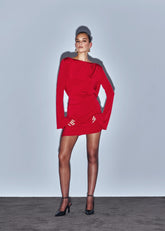 BACK OFF DRESS RED