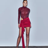 HIGH VOLTAGE DRESS BURGUNDY