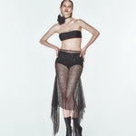 Midi boy tül jarse şortlu etek