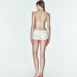 Gümüş boncuklu ve metal zincirli top