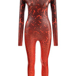 Khela kırmızı desenli hallowen bodysuit