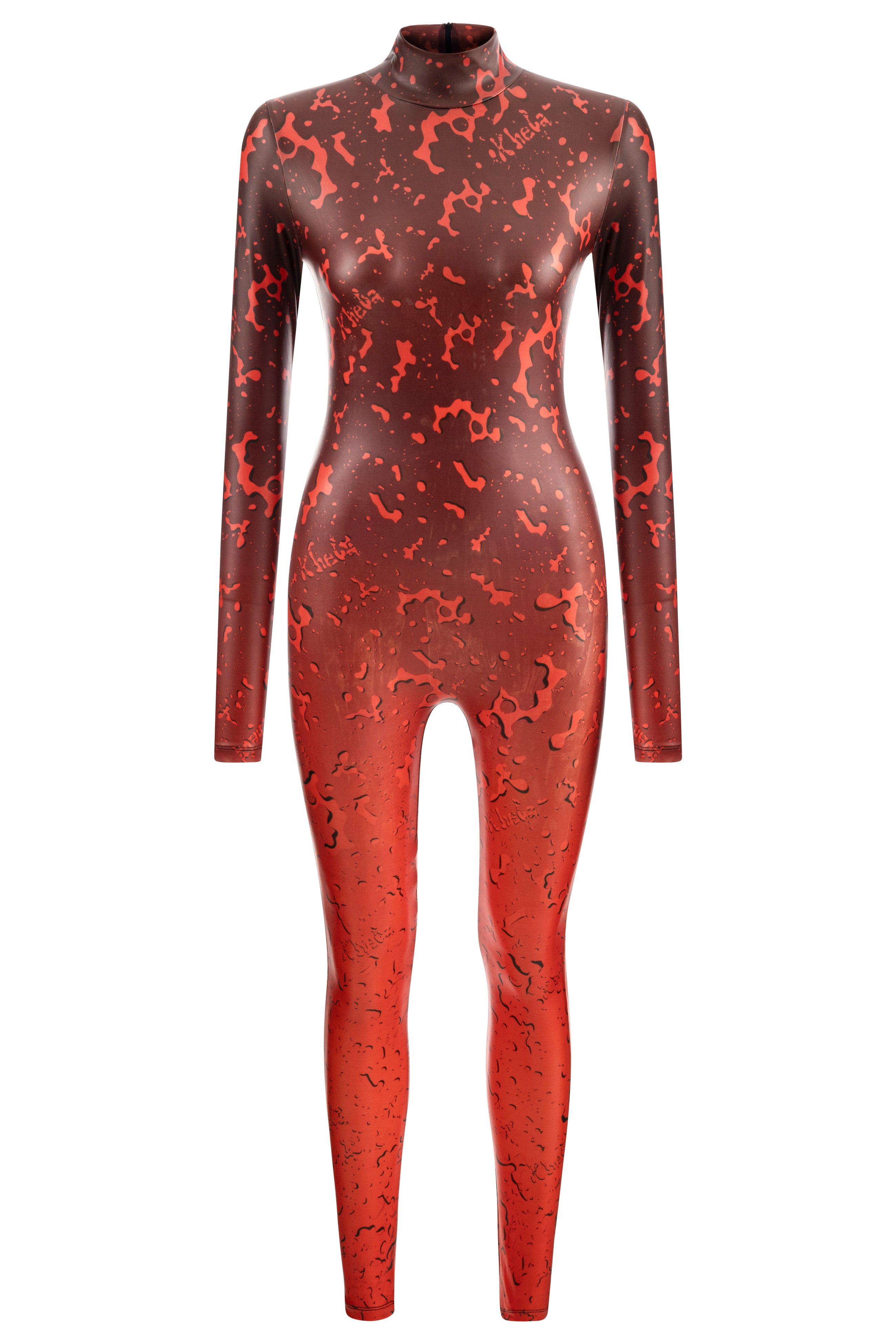 Khela kırmızı desenli hallowen bodysuit