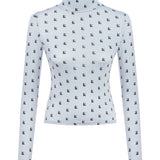 Khela logo baskılı dik yaka uzun kol body