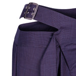 Khela bel dekolteli demir tokalı mor kumaş pantolon