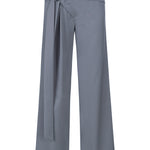 Khela bel dekolteli demir tokalı gri kumaş pantolon