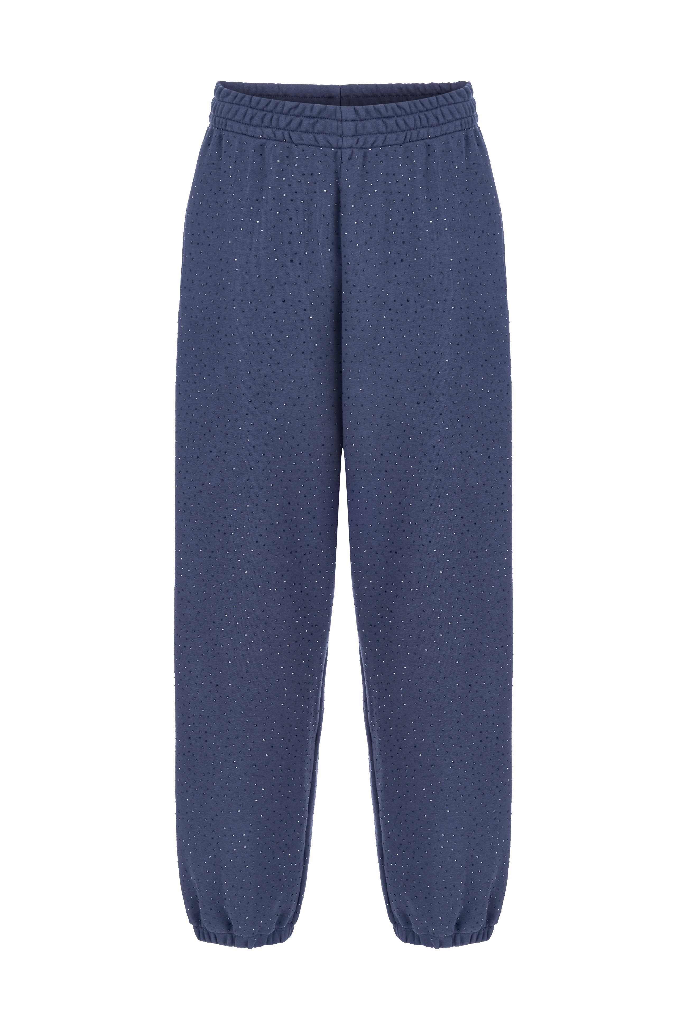 Khela mavi işlemeli lastikli sweatpant