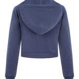 Khela mavi taşlı kapüşonlu