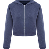 Khela mavi taşlı kapüşonlu