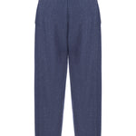 Khela mavi işlemeli lastikli sweatpant