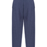 Khela mavi işlemeli lastikli sweatpant