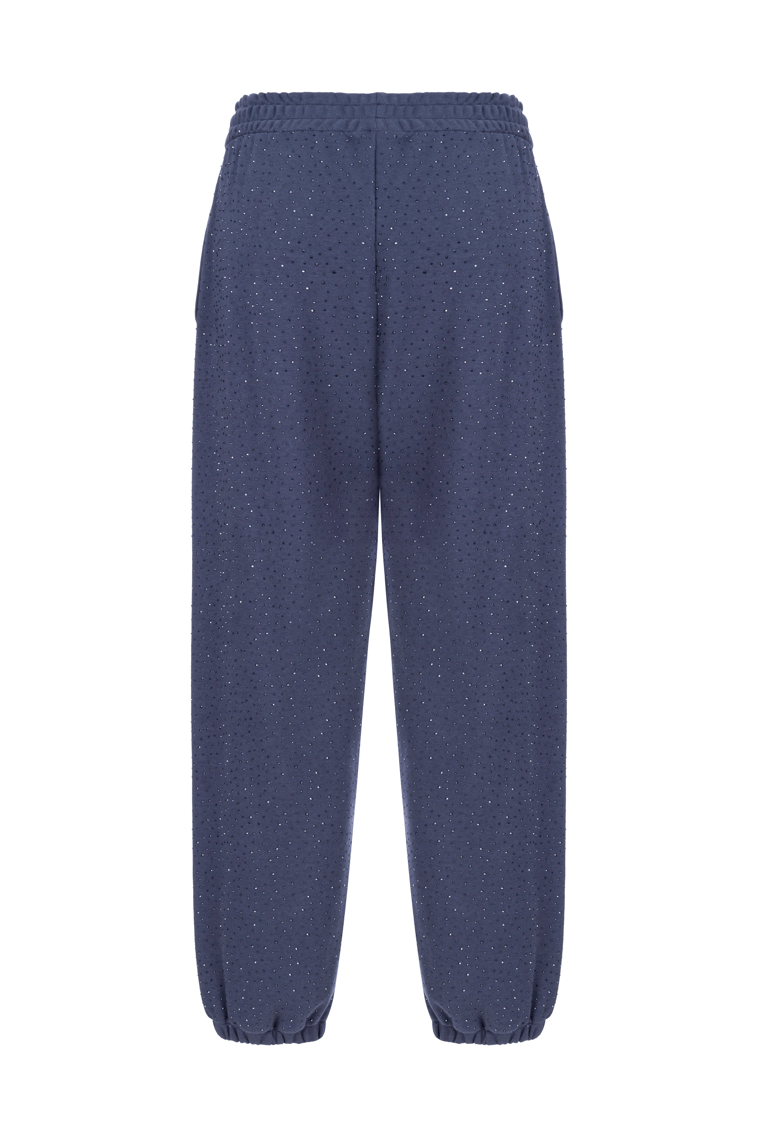 Khela mavi işlemeli lastikli sweatpant