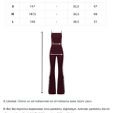 Bordo ayarlanabilir kemer detaylı flared tulum