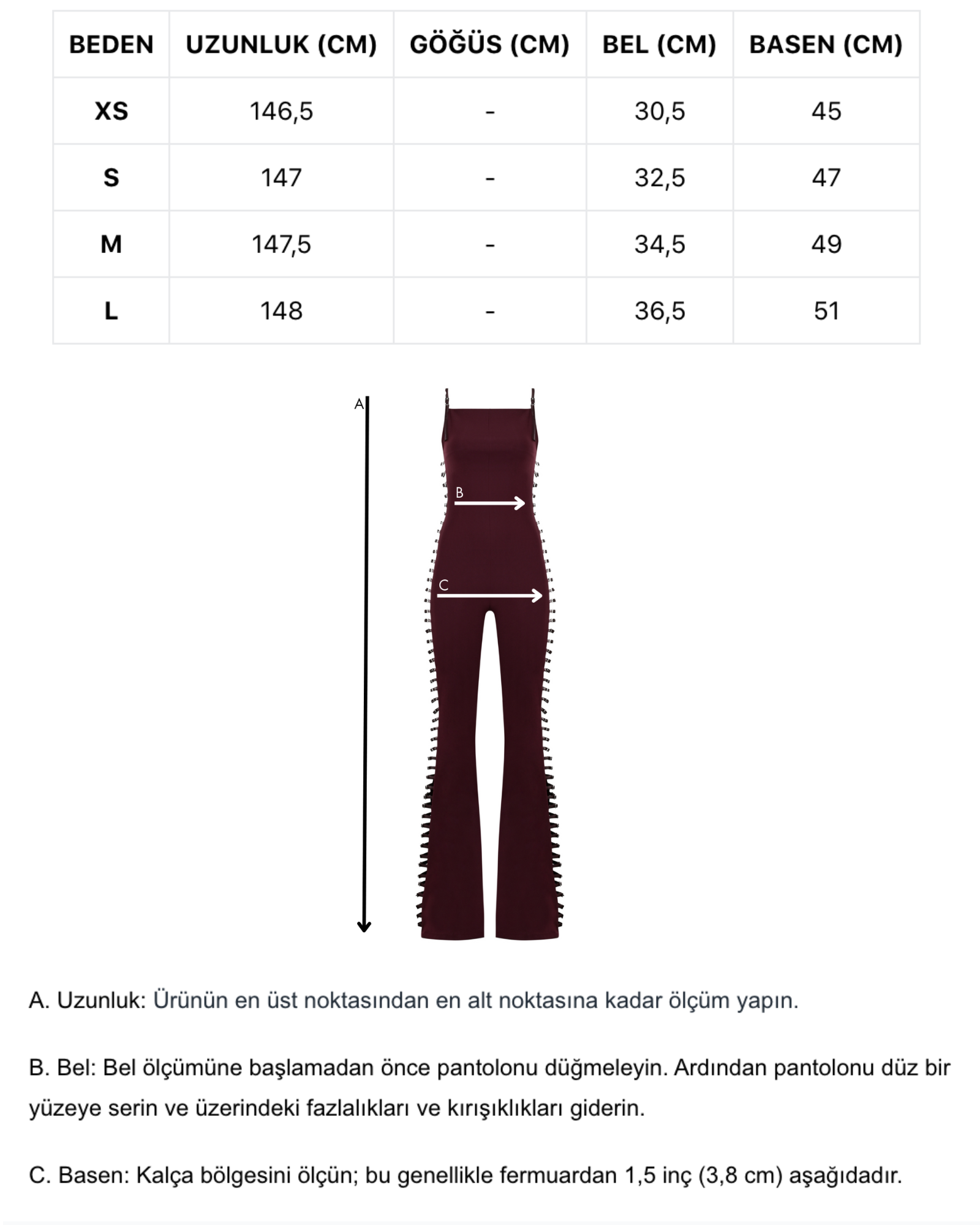 Bordo ayarlanabilir kemer detaylı flared tulum