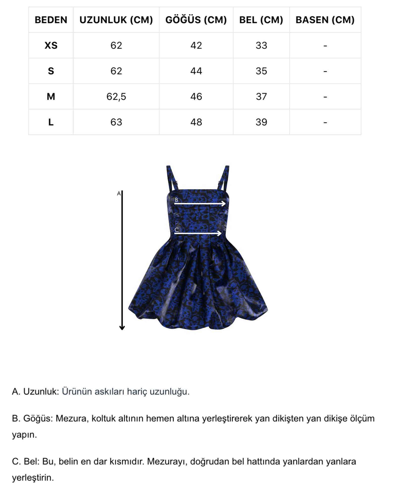 Mavi siyah desenli balon elbise