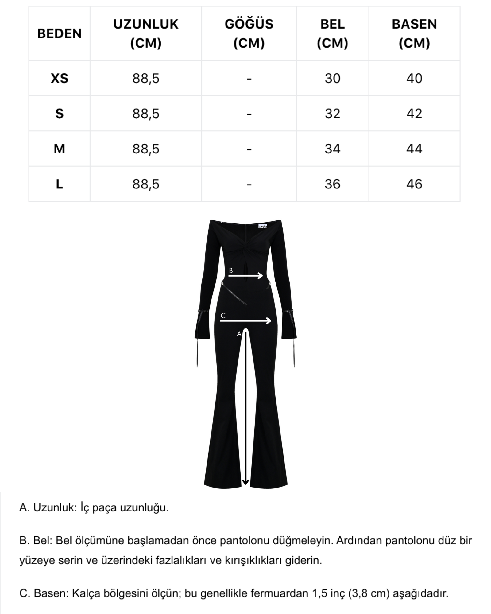 Siyah düşük omuzlu açık yaka ispanyol paça tulum