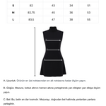 Khela siyah dik yaka sıfır kol mini elbise