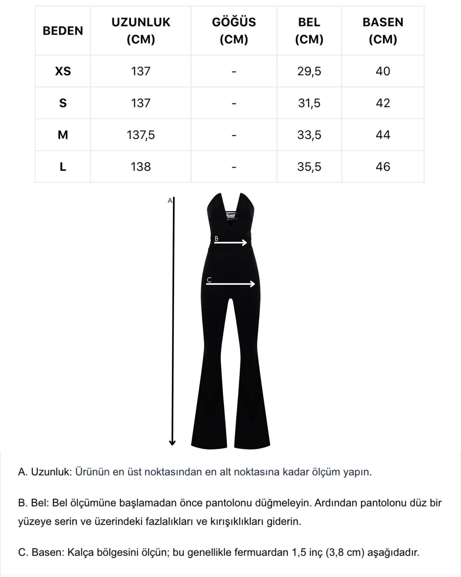 Siyah derin v yaka dekolteli ispanyol paça tulum