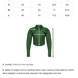 Khela yeşil bele oturan denim ceket