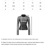 Khela dik yaka transpara uzun kol top