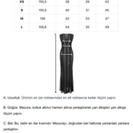 Siyah agraflı derin V yaka çift yırtmaçlı maxi elbise