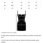 Khela deri mini siyah fitted elbise