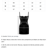 Khela deri mini siyah fitted elbise