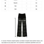 Siyah jarse şortlu şifon uzun pantolon