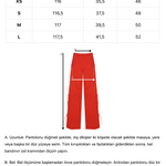 Kırmızı ayarlanabilir bağcık büzgü detaylı paraşüt pantolon
