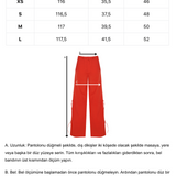 Kırmızı ayarlanabilir bağcık büzgü detaylı paraşüt pantolon

