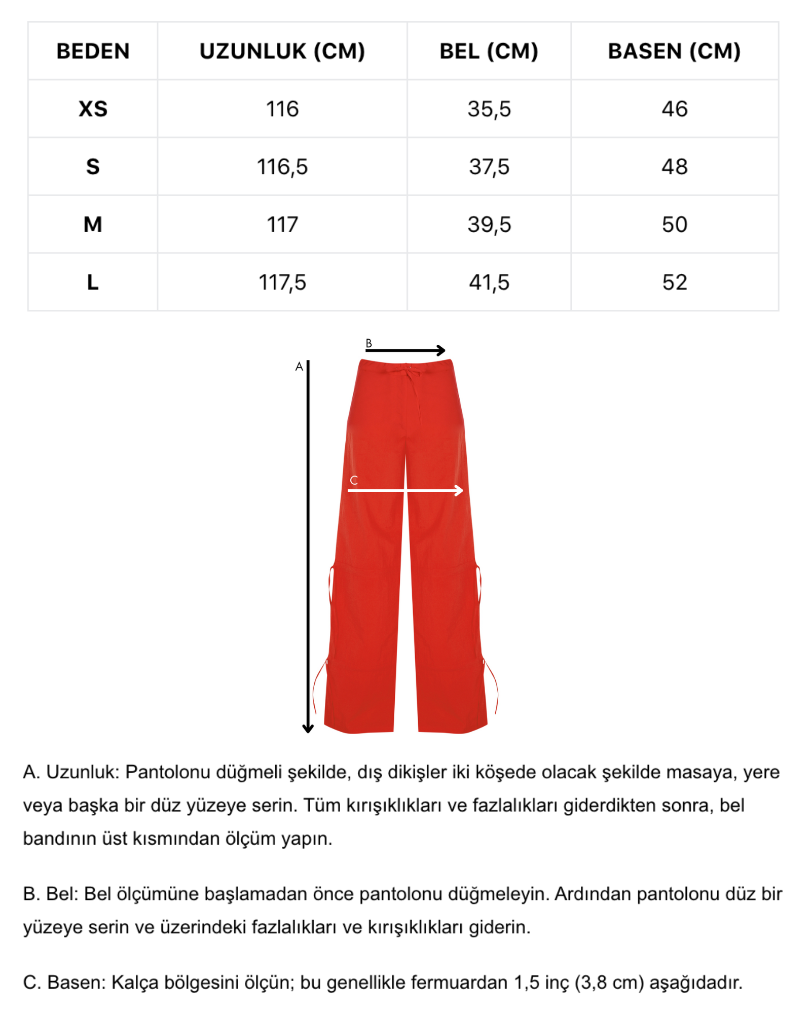 Kırmızı ayarlanabilir bağcık büzgü detaylı paraşüt pantolon
