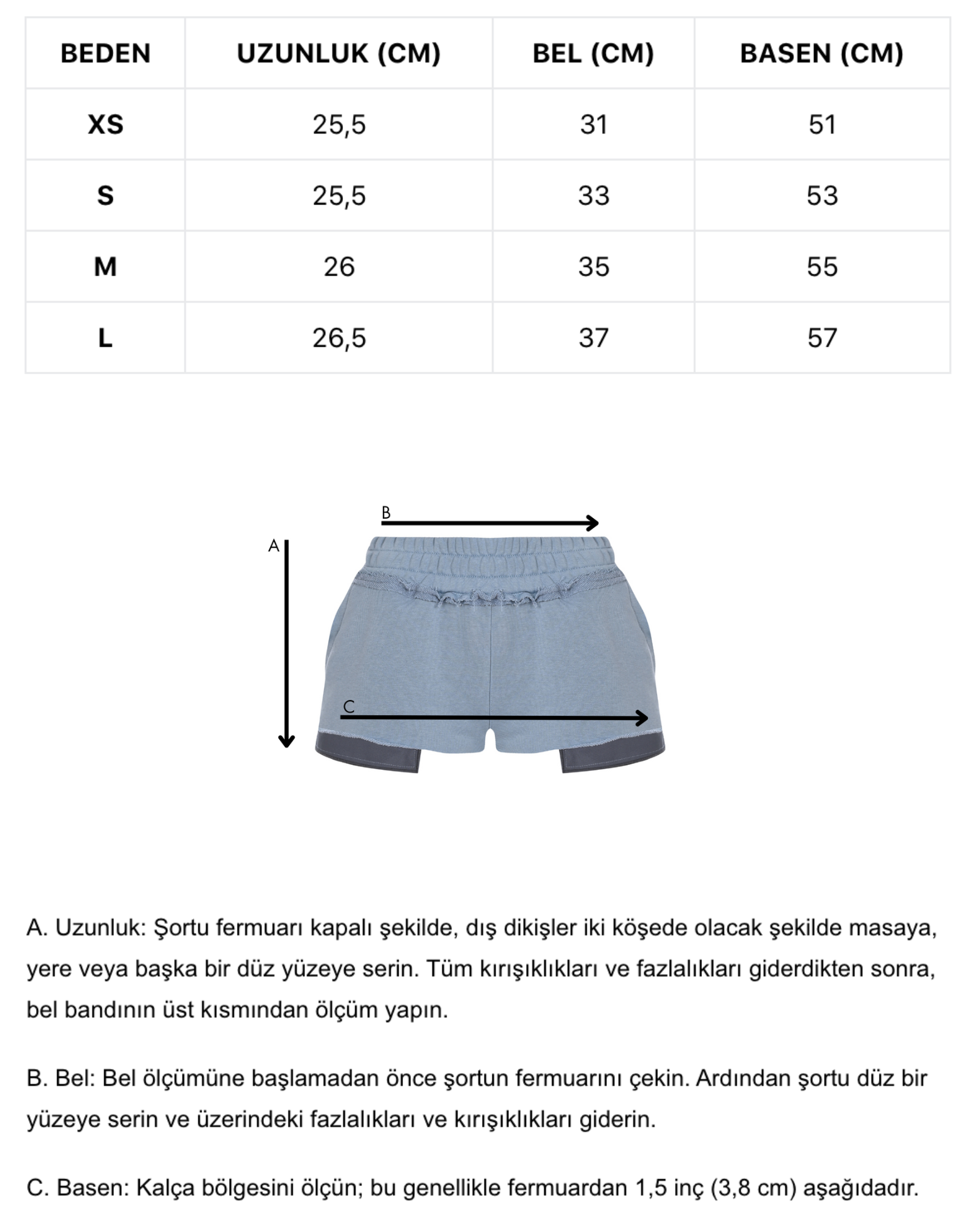 Mavi mini boy cepli şort