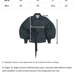 Mavi asimetrik kemerli bomber büyük beden kalıp ceket.