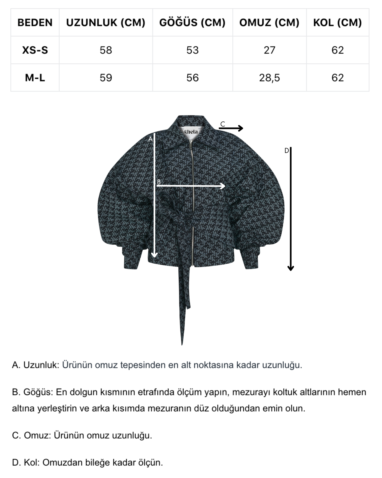 Mavi asimetrik kemerli bomber büyük beden kalıp ceket.