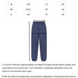 Khela mavi işlemeli lastikli sweatpant