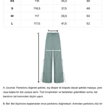 Yeşil ayarlanabilir bağcık büzgü detaylı paraşüt pantolon
