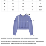 Mor oversize kalıp pamuk sweatshirt