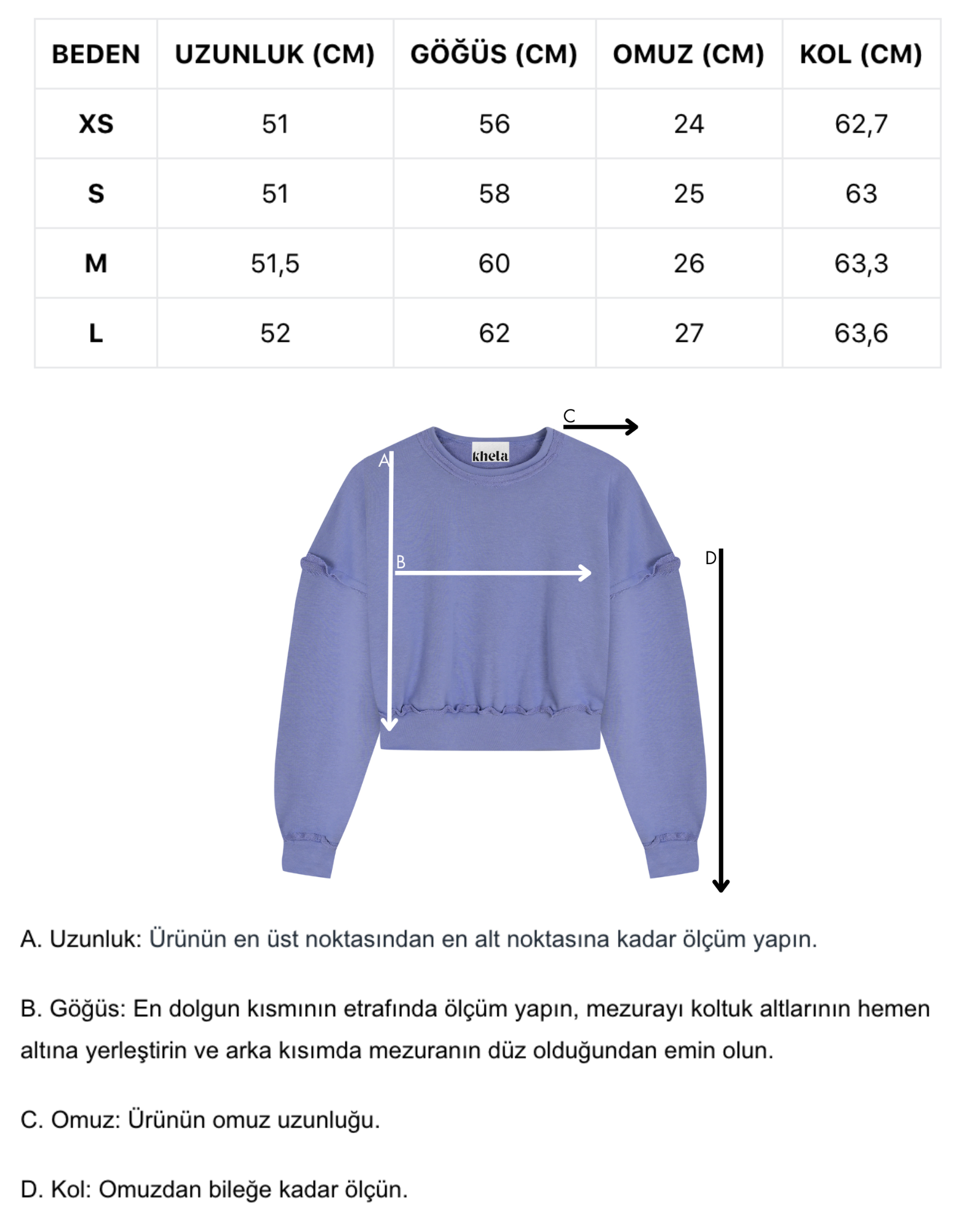 Mor oversize kalıp pamuk sweatshirt