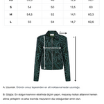 Yeşil desenli fermuarlı ceket