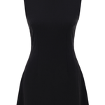 Khela siyah dik yaka sıfır kol mini elbise