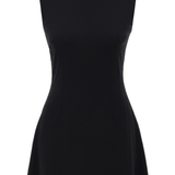 Khela siyah dik yaka sıfır kol mini elbise